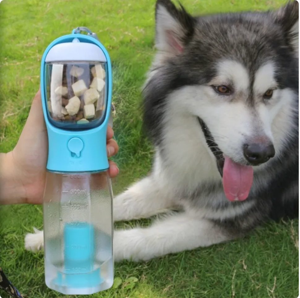 3-in-1 Portable Pet Water Bottle, Feeder & Waste Dispenser