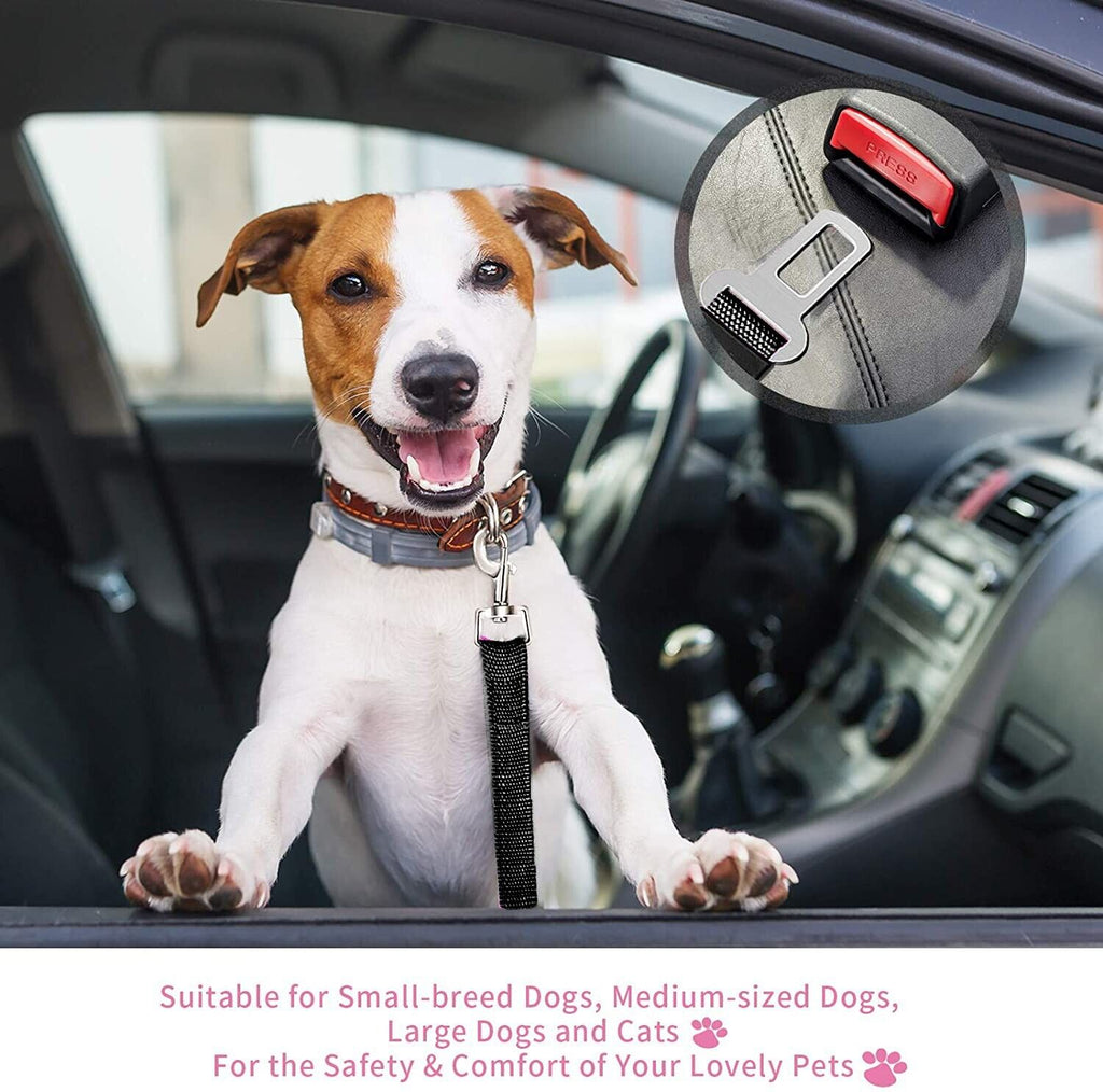2-Pack Pet Car Seatbelt — Adjustable Safety Harness Lead