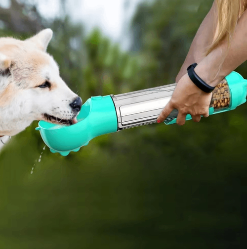 3-in-1 Portable Pet Water Bottle & Food Dispenser