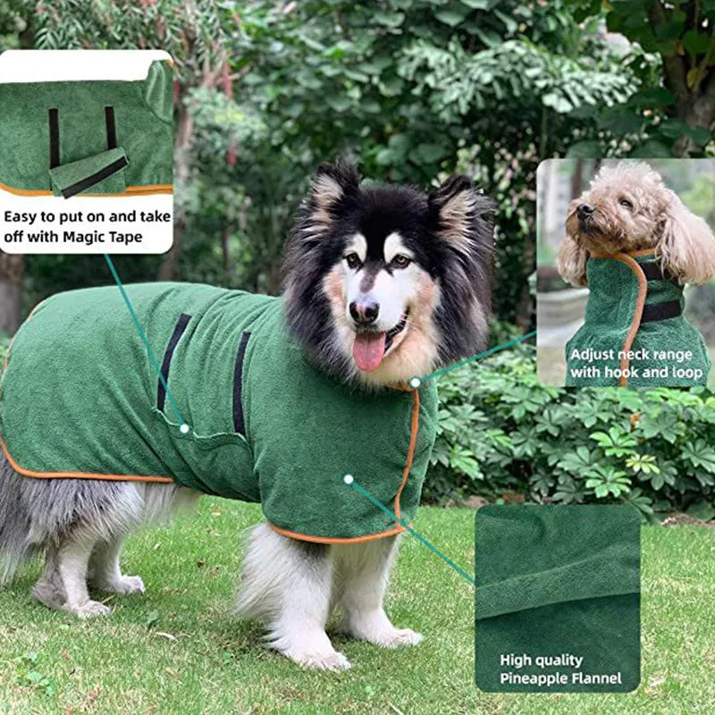 Quick-Dry Pet Travel Towel & Bathrobe