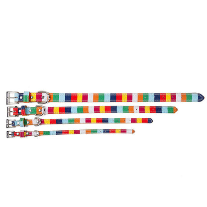 Colorful Striped Pet Collar - Pet Supplies